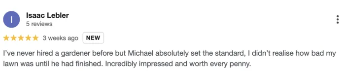 5-star Google review from Isaac Lebler